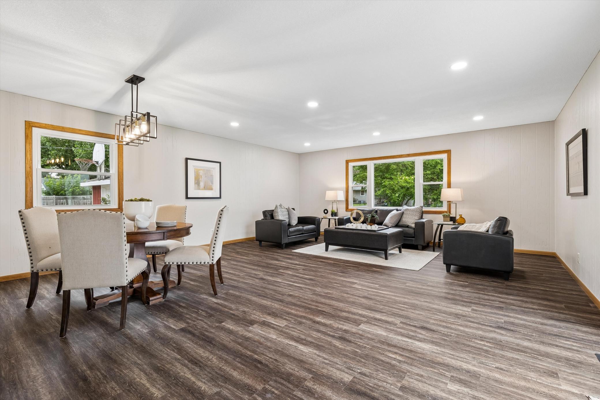 Great room and dining room