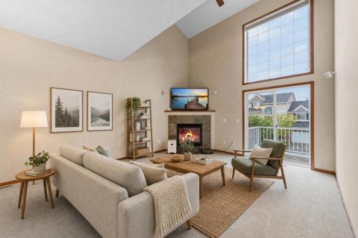 Living room virtually staged