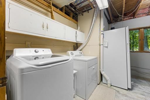 Utility Room Lower Level Including Washer and Dryer