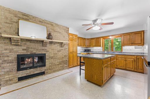 Cozy Two Sided Wood Fireplace