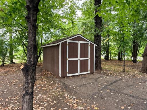 Shed for added storage.