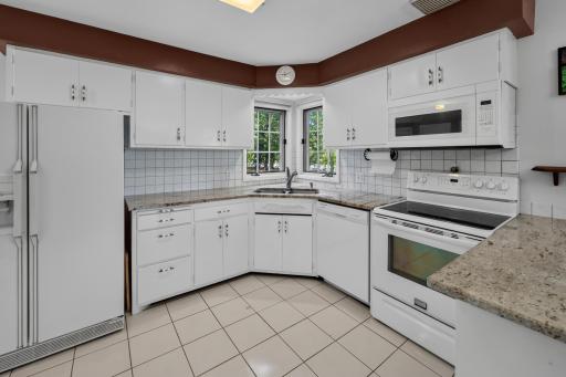 Beautiful granite countertops combined with classic 1950s charm.