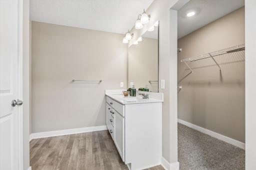 Primary Bath with an adjacent, huge walk-in closet.