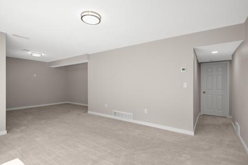 Another view of the lower level family room.
