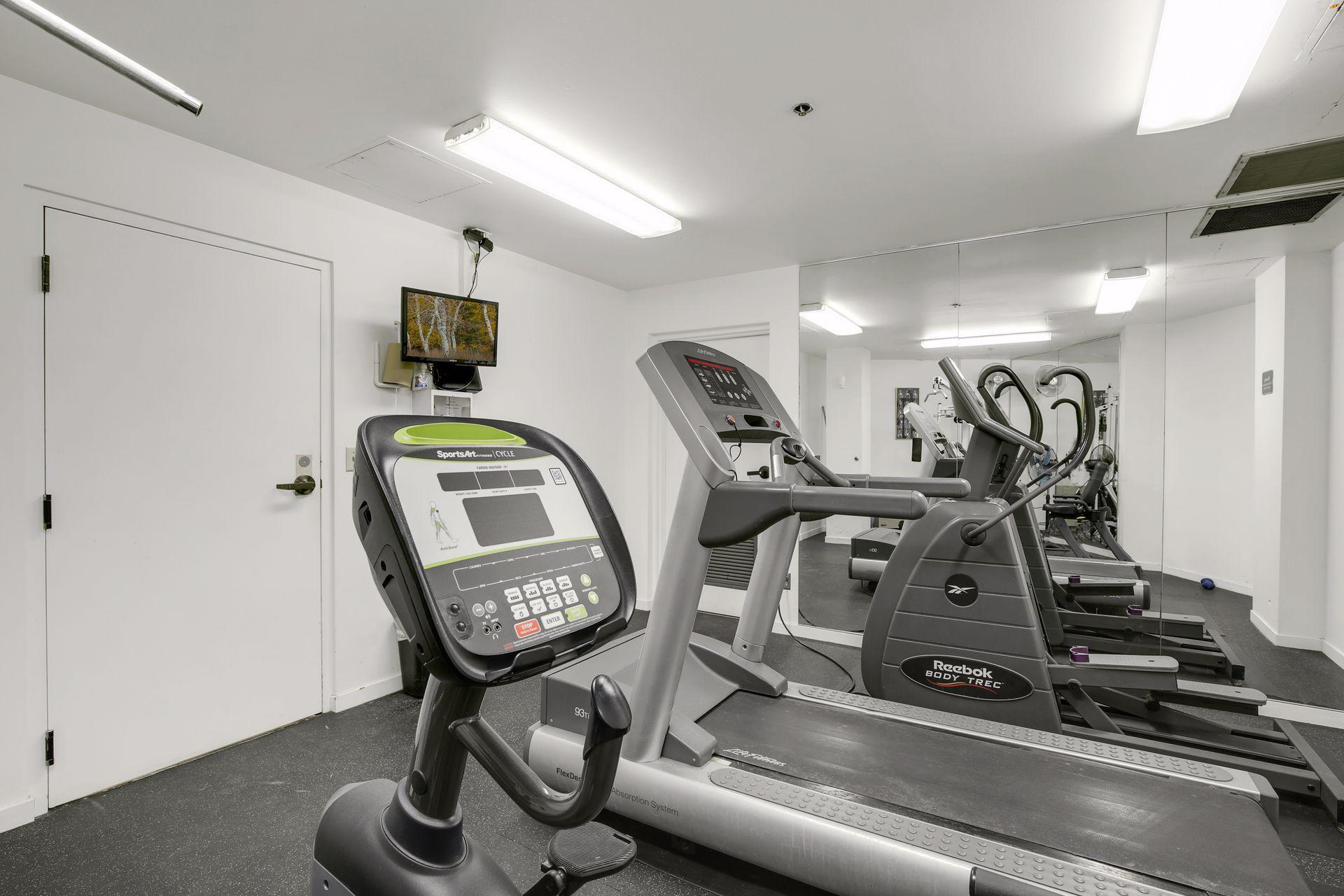 Small fitness room adjacent to pool area