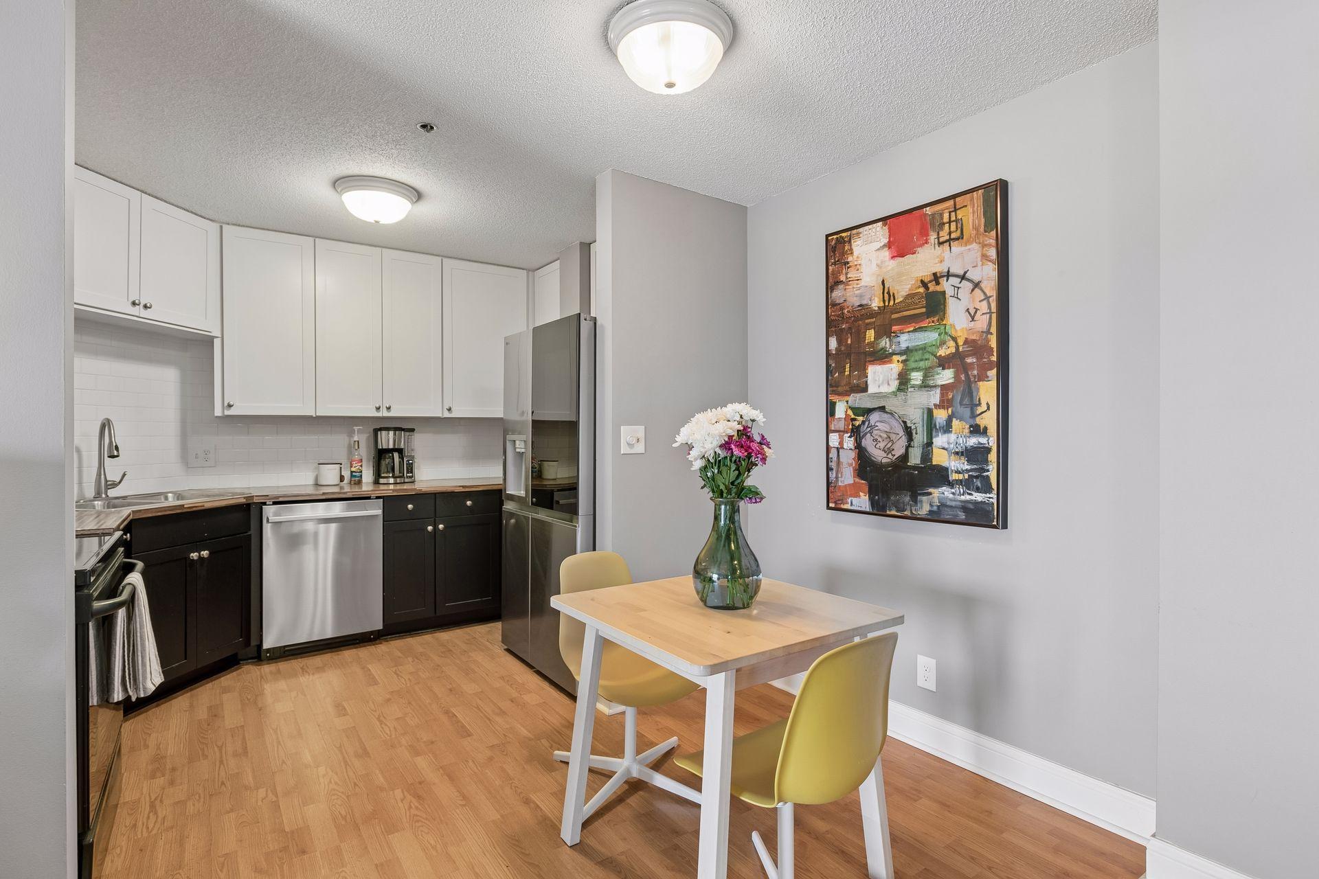 Eat in kitchen area, table can be upsized to seat 4 comfortably.