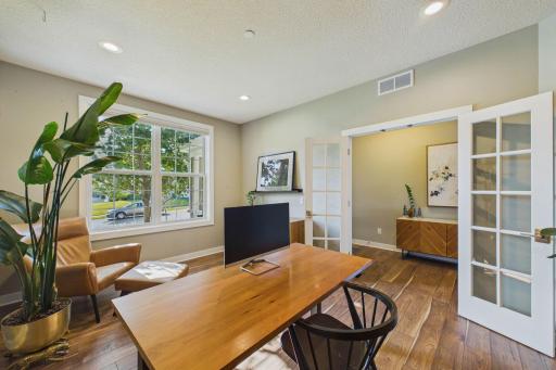 Another view of the office, the French doors add optionality to how you can use the space.