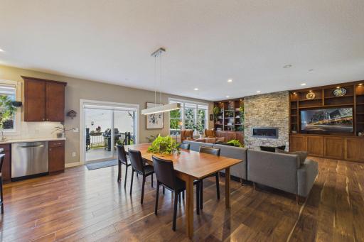 The dining space allows for any size table and offers easy access to the outdoor maintenance free deck through the sliding door!
