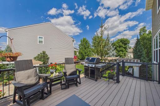 The maintenance free deck with steps to the yard below! Enjoy the outdoors right outside the dining room area.