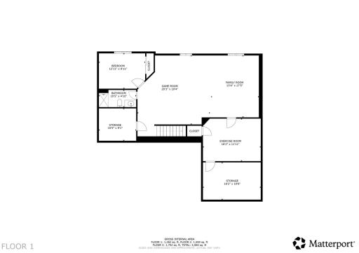 Westchester plan: Lower-level floorplan.