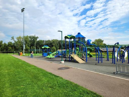 The playground at Lion's Park is ideal for burning off some energy! Also, a splashpad in the summer brings many smiles!
