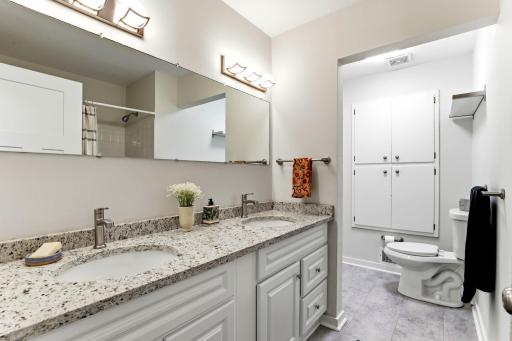 Main full bath with double sink vanity