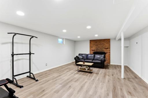 2nd family room area has plank flooring