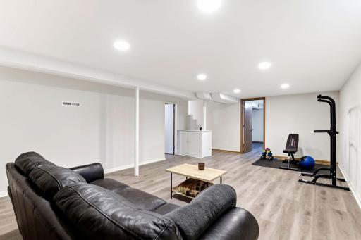 2nd fam room with recessed lighting