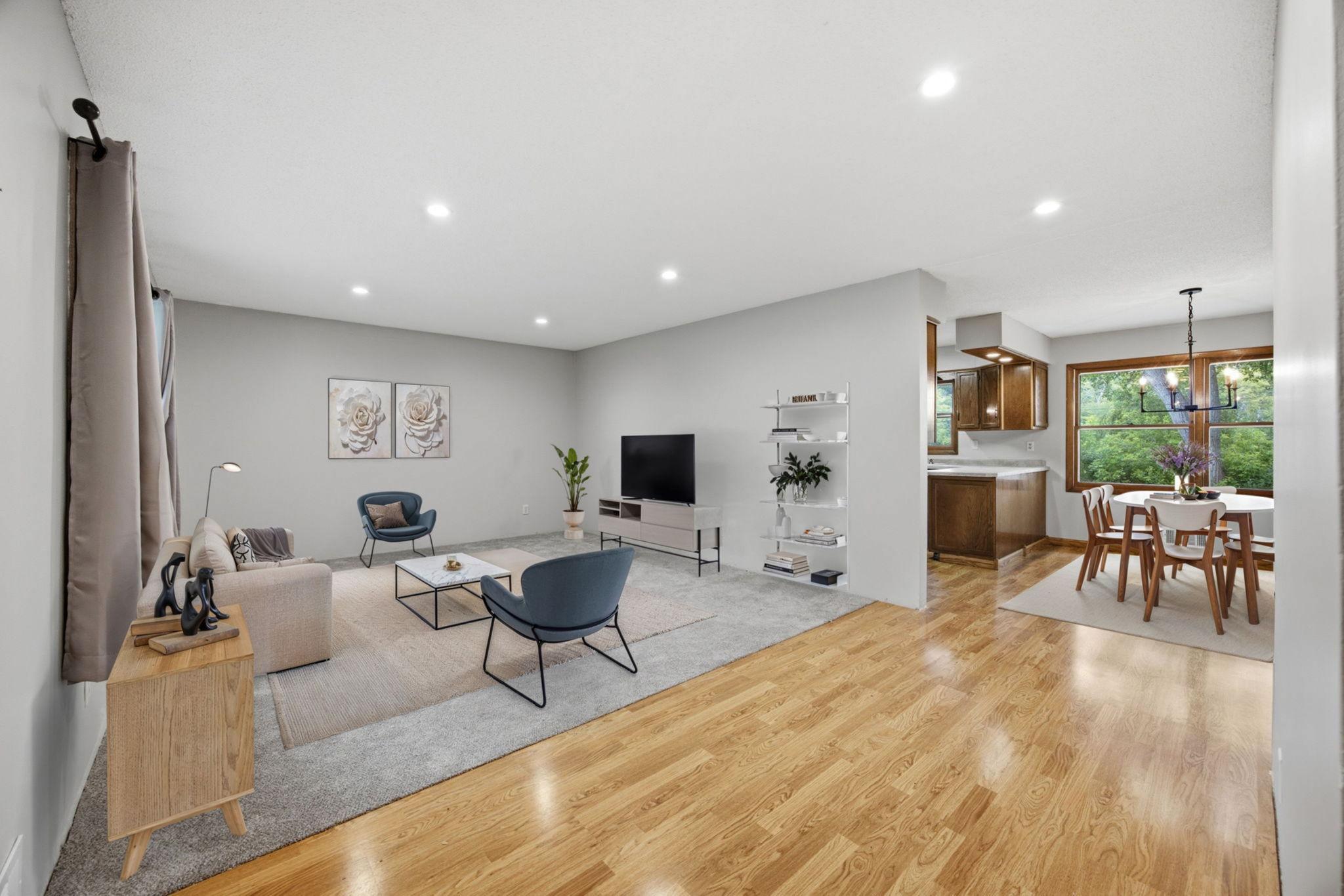 Digitally Staged Living Room
