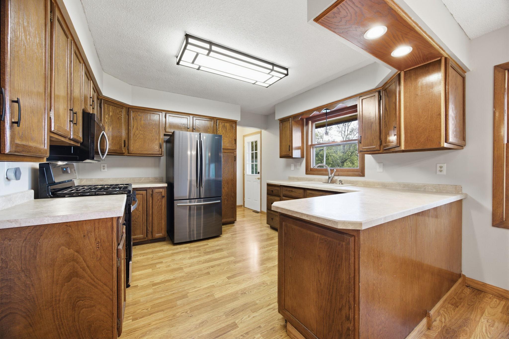 Lots of counter space, big kitchen window