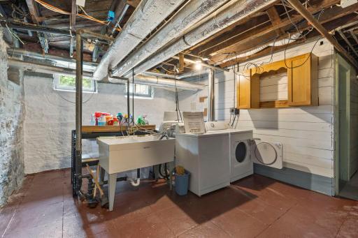 Two sets of laundry machines
