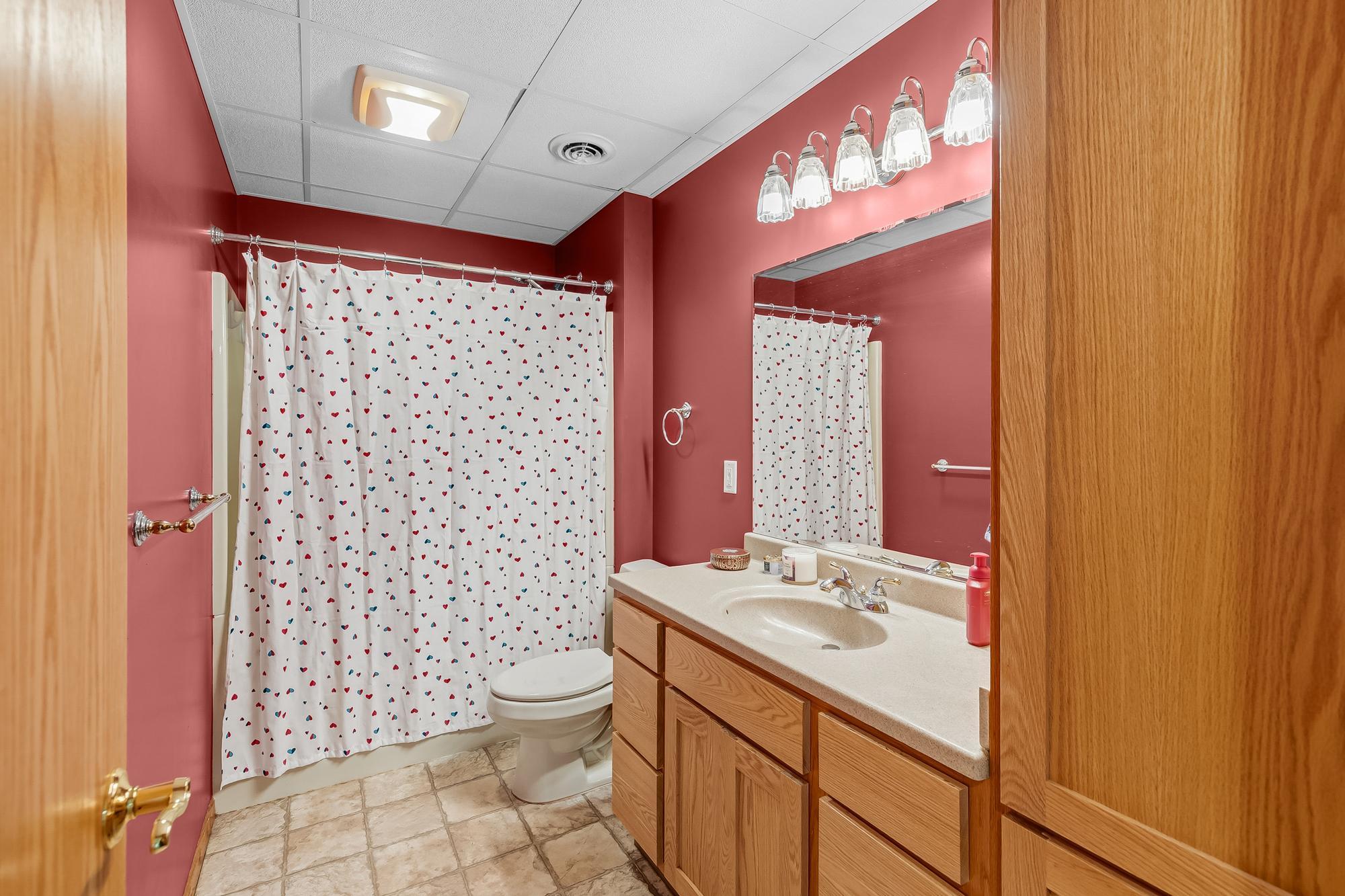 The lower level is complete with its own full bathroom.