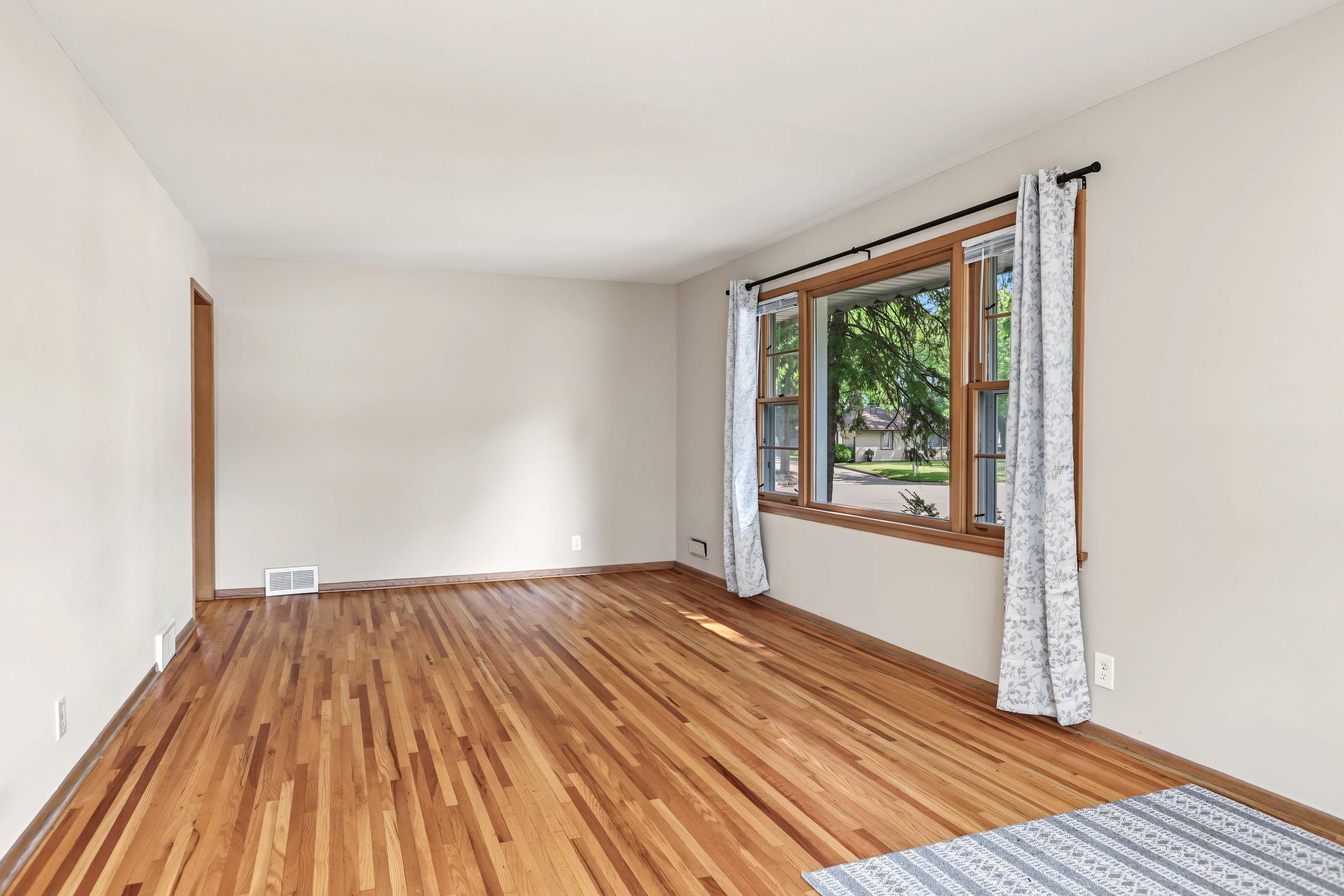 Freshly refinished hardwood floors
