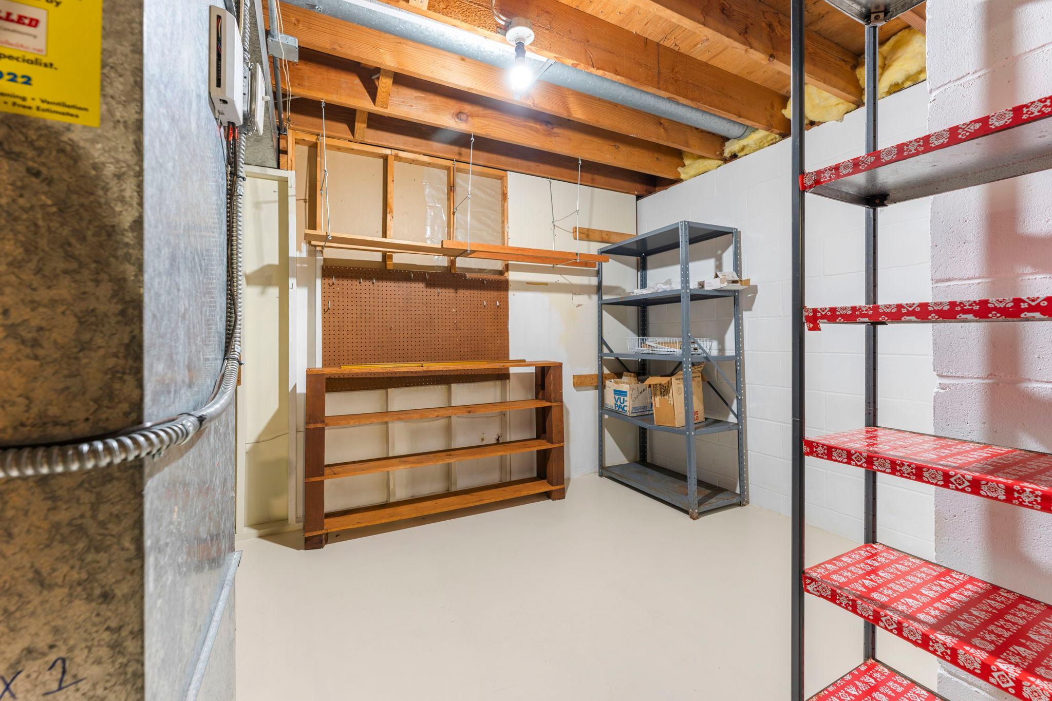 Lower level storage area