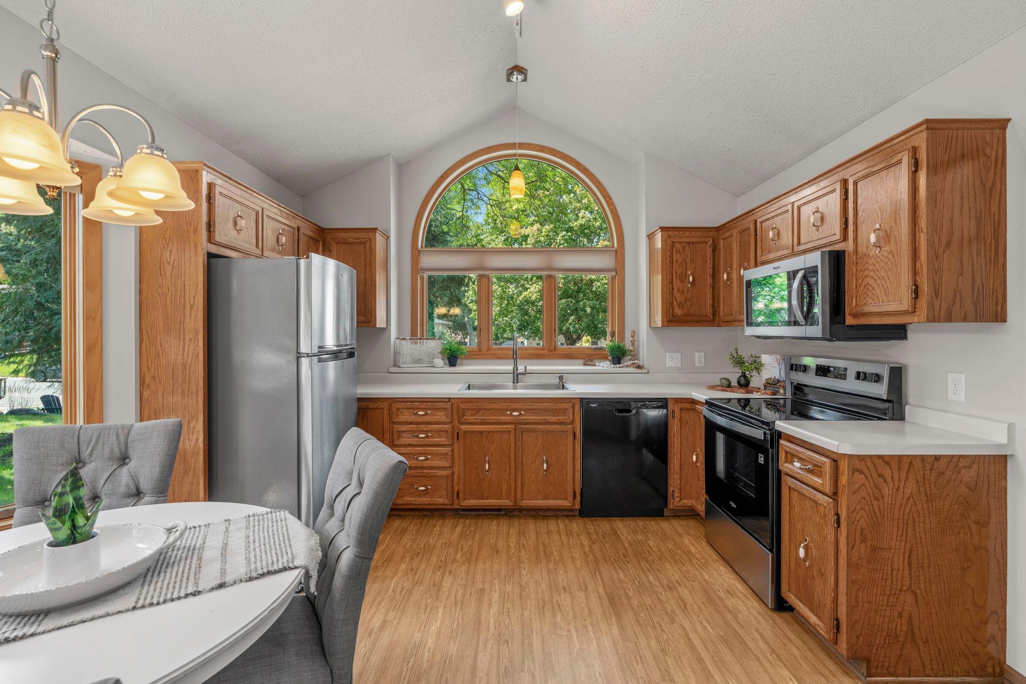 This kitchen has ample counter space for meal prep