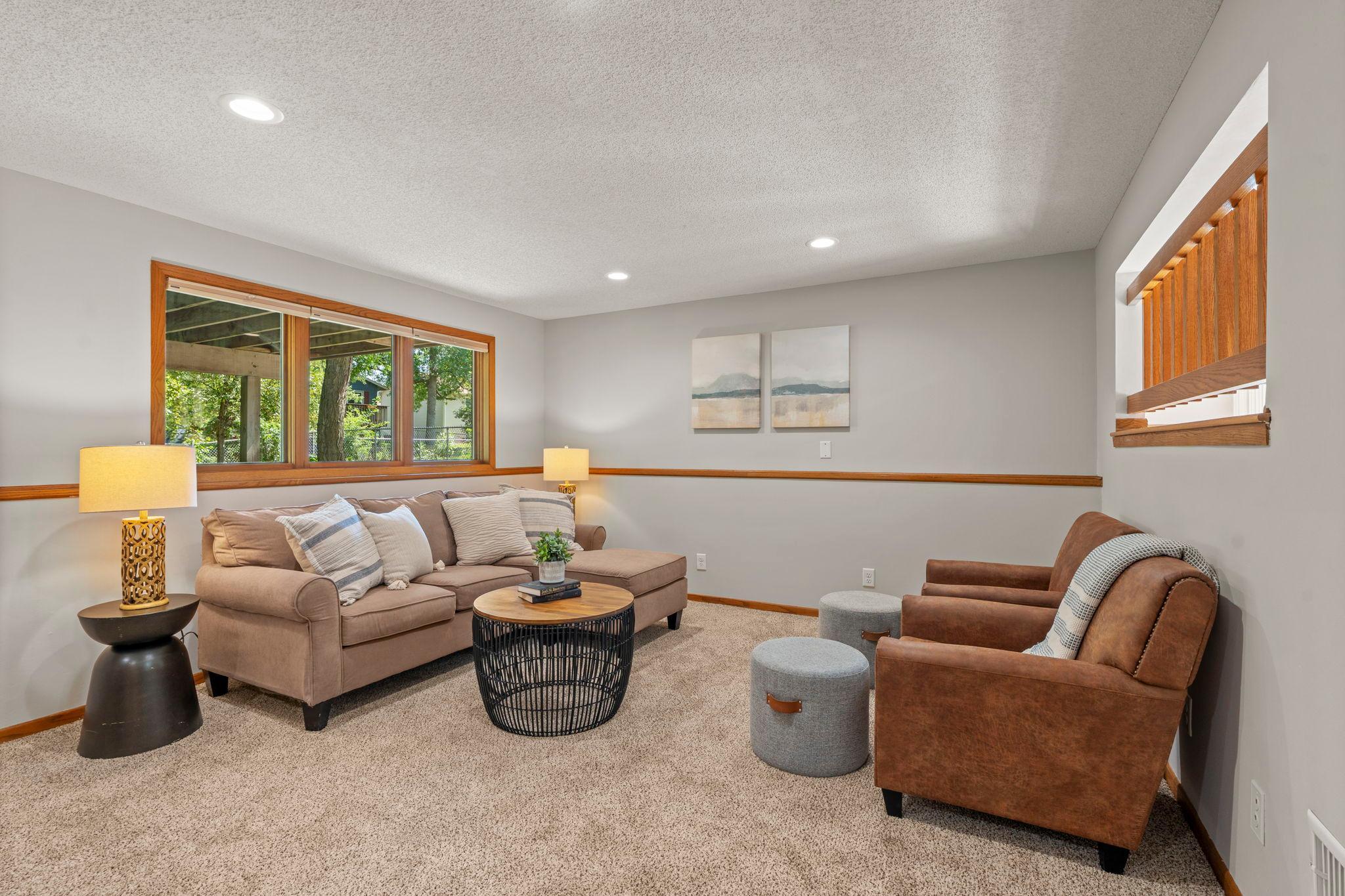 Enjoy movie night in the large family room