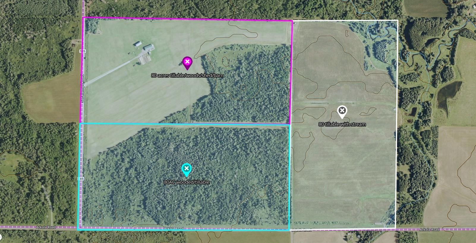 Three adjacent 80 acres parcels for sale