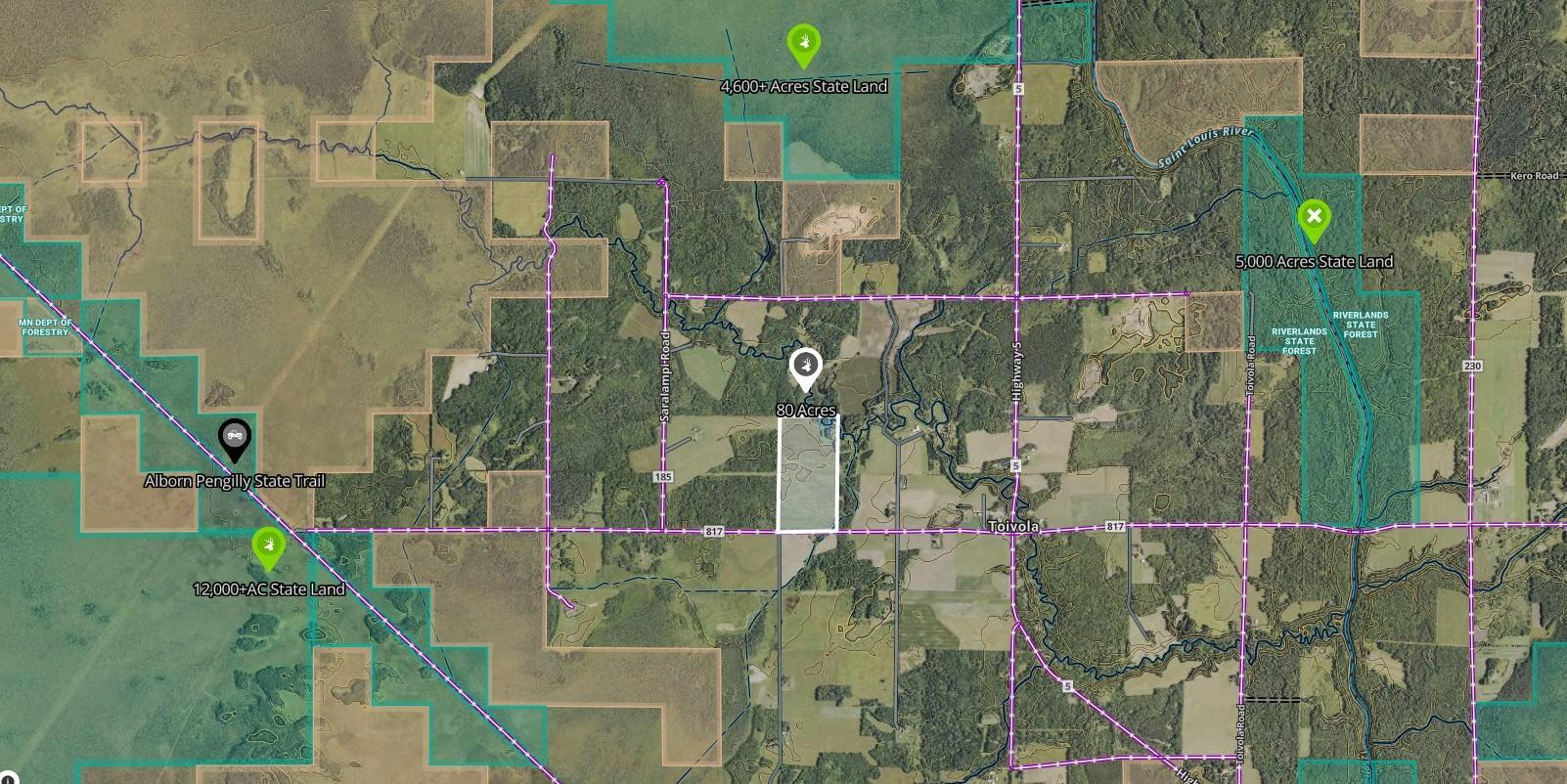 Area Map-NOTE the proximity to the State Trail and surrounding State Forest