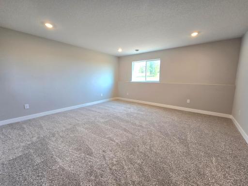 The Rushmore Lower Level Family Room at Highlands at Eagle View in Elko New Market. Photo is of actual home. Options and colors may vary. Ask Sales Agent for details.