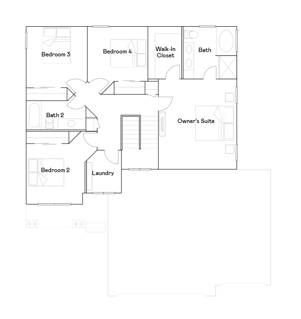 Bristol upper level floorplan.