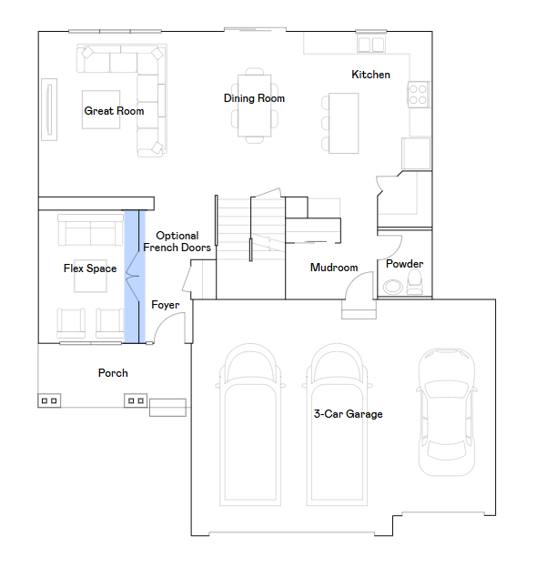 Bristol main level floorplan.