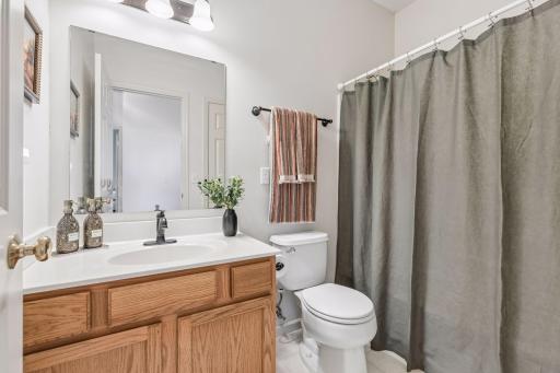 Full bath conveniently located near the second and third bedrooms.