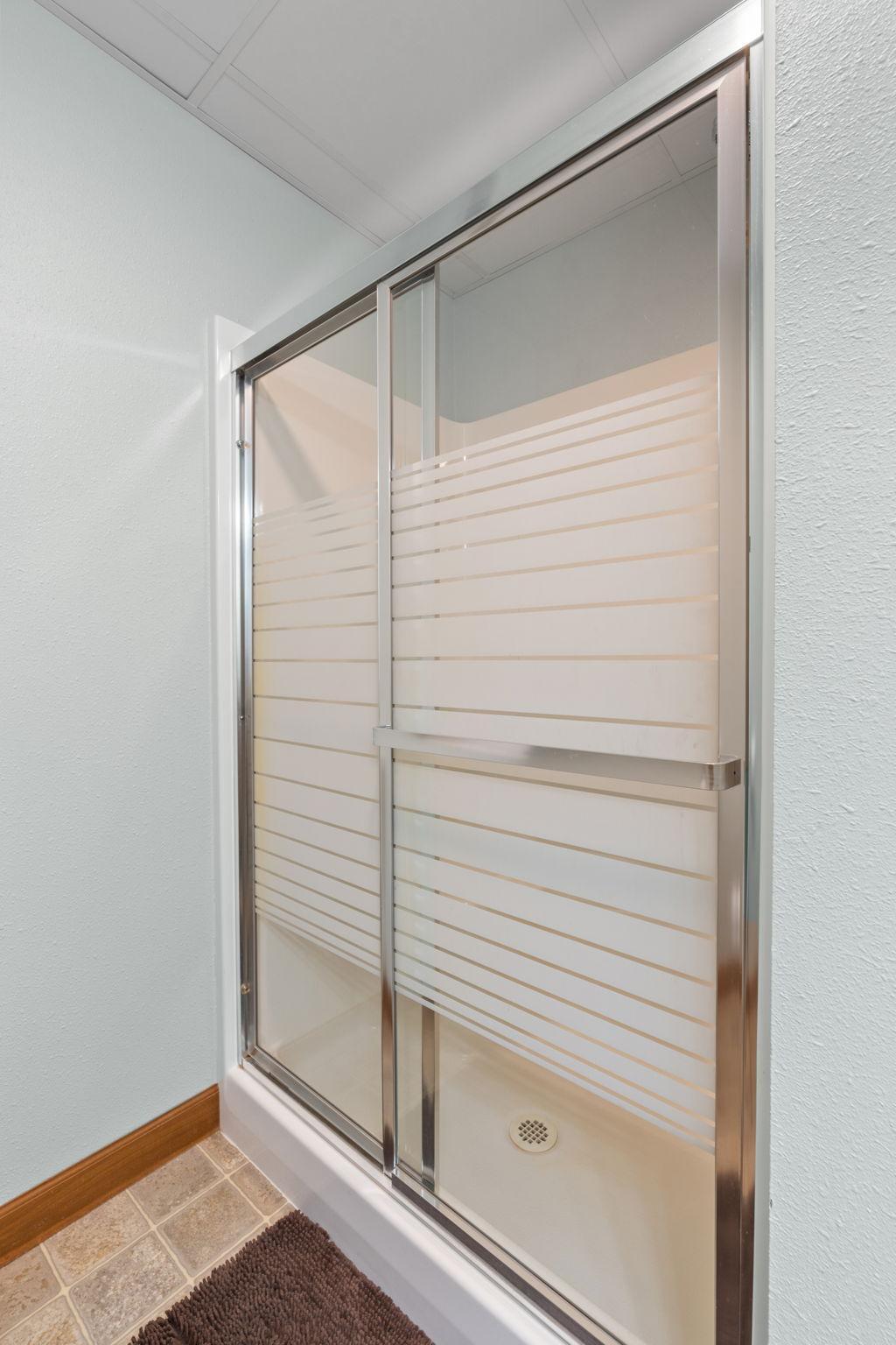 Lower level good-sized shower