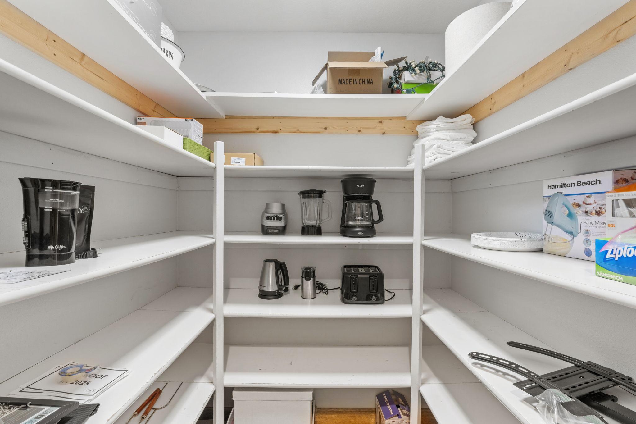 Walk-in pantry for even more storage!