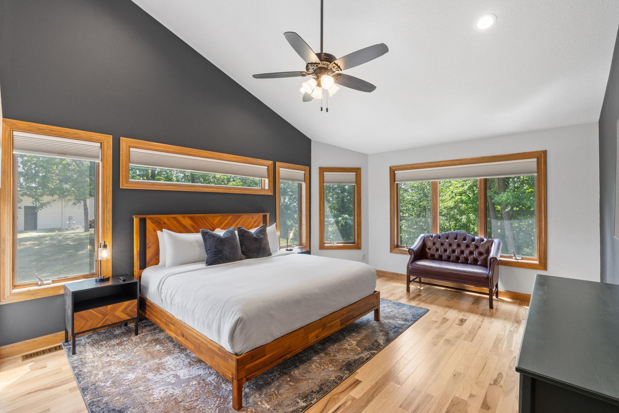 Bright and spacious primary with a view!
