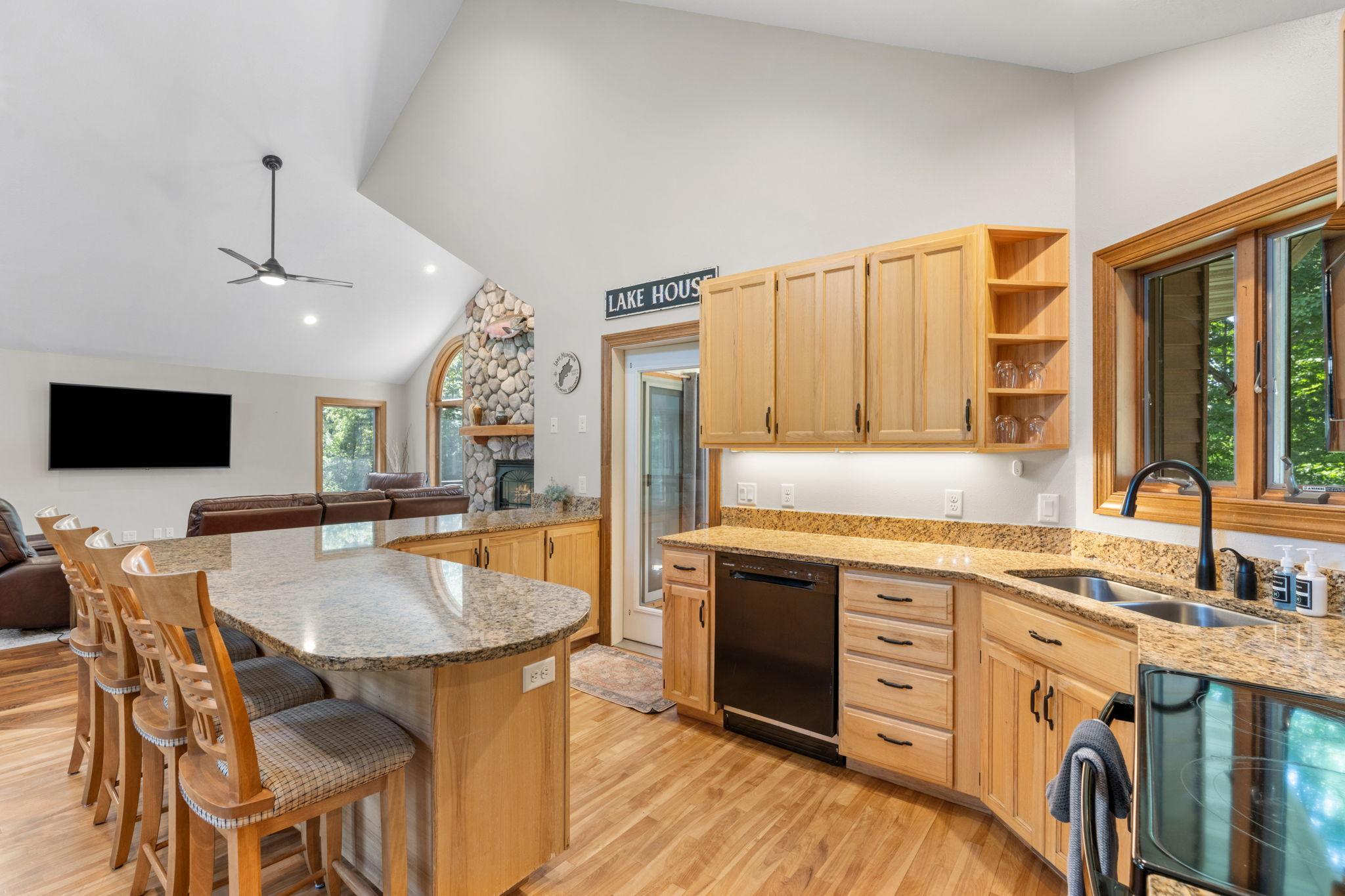 Solid-surface counters and plenty of cabinet space