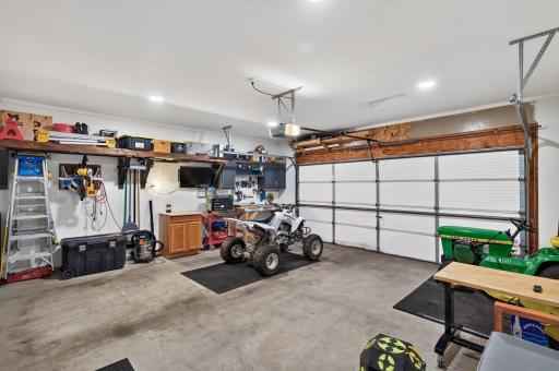 Finished, heated garage space.
