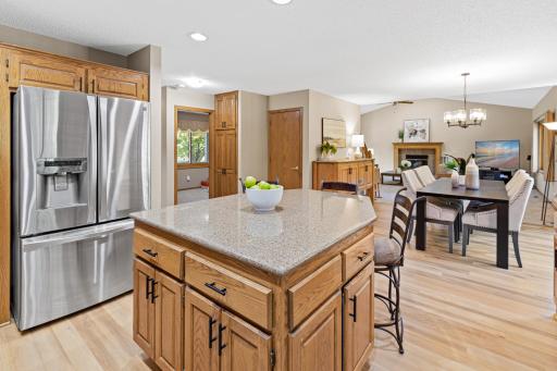From the kitchen to the dining and living spaces, the open layout keeps everyone connected.