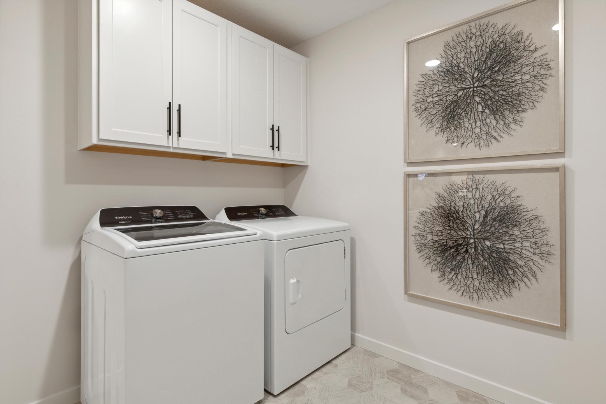 Convenient upstairs laundry room