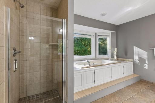 Primary bathroom seperate shower and bathtub