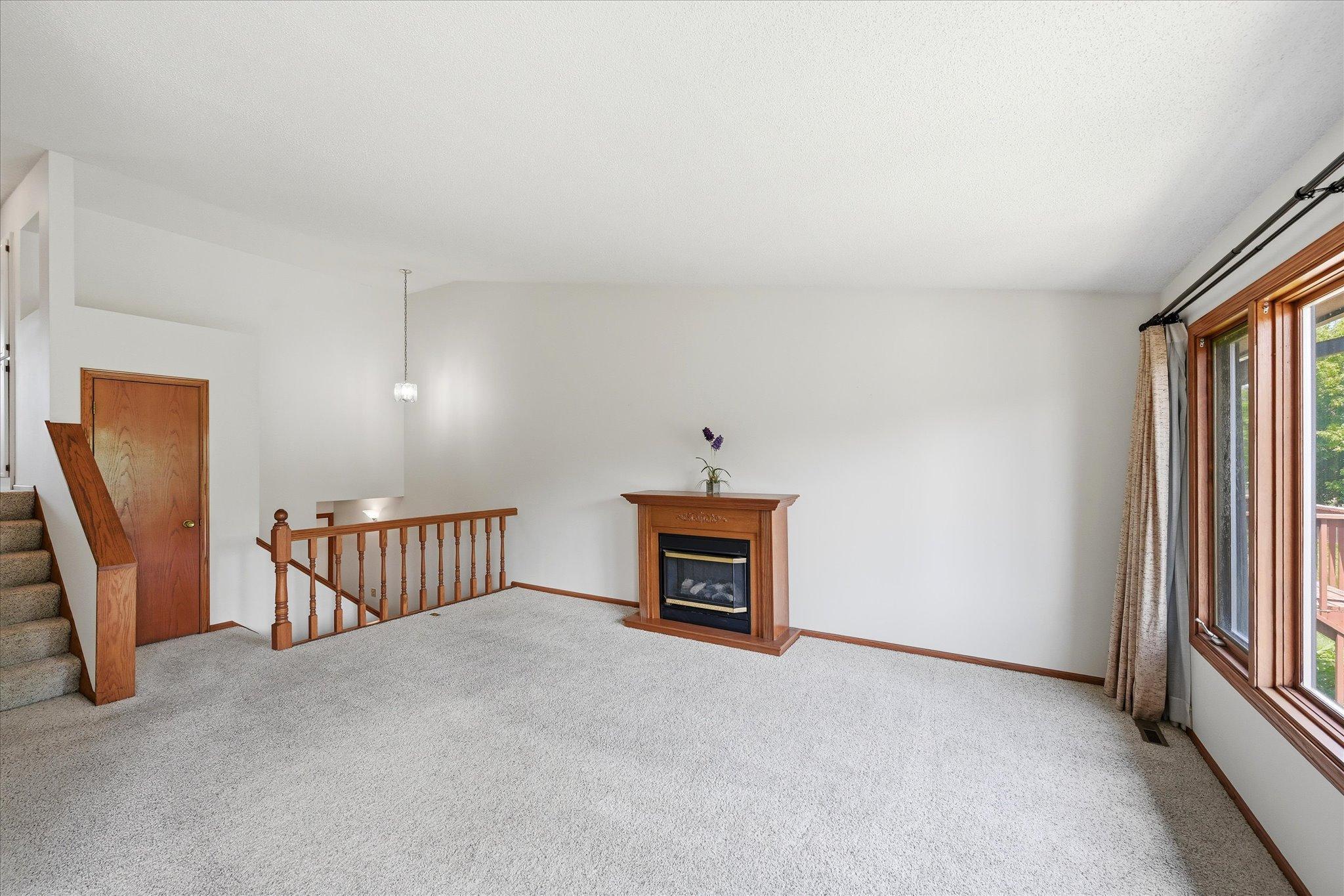 Cozy up by the fireplace on cool evenings.