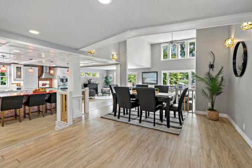 Vaulted ceilings and an open flow connect the kitchen, dining, and living spaces — plenty of room to gather, entertain, and take in the views