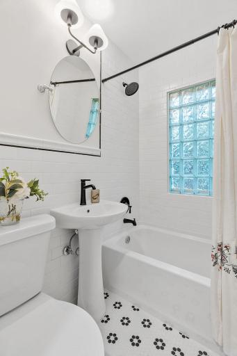 New Tile, Vanity, Mirror & Light