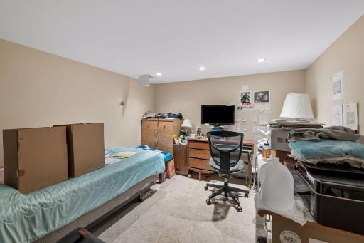 Family room lower level currently being used as a bedroom
