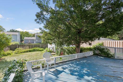 Large deck looking out to backyard
