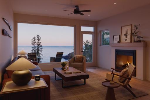 Photo for 118 E Lakeview Dr, Silver Bay, MN 55614 - listing #7131096 Living space with Lake Superior view rendering.