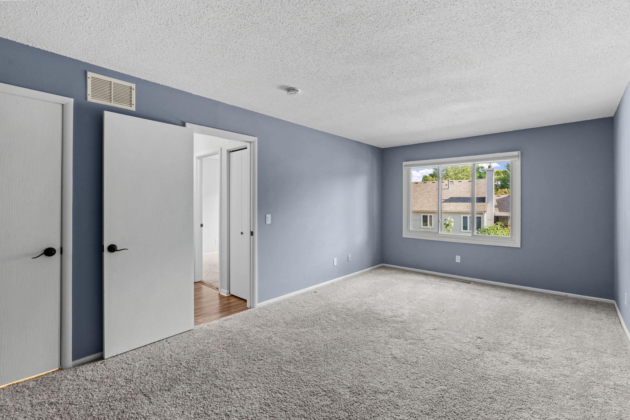 Spacious primary bedroom