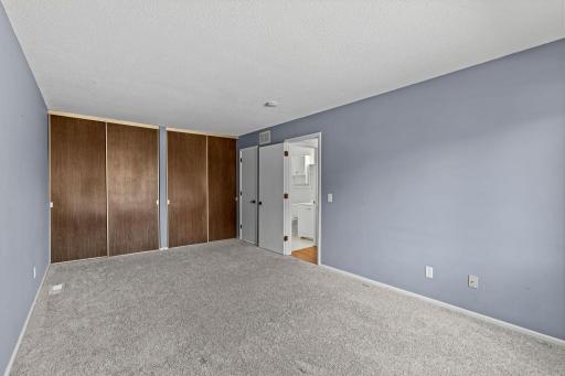 Wall to wall closet with private bathroom access