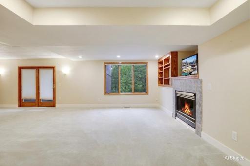Empty family room, lower level