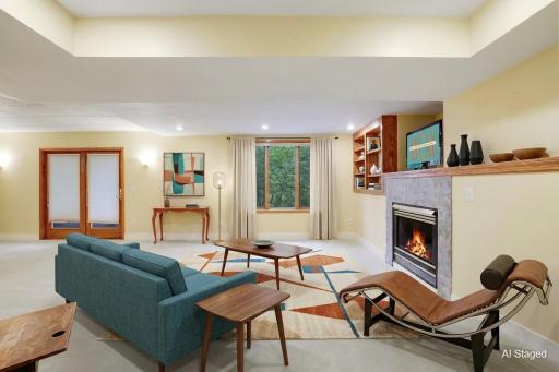 Lower level staged family room